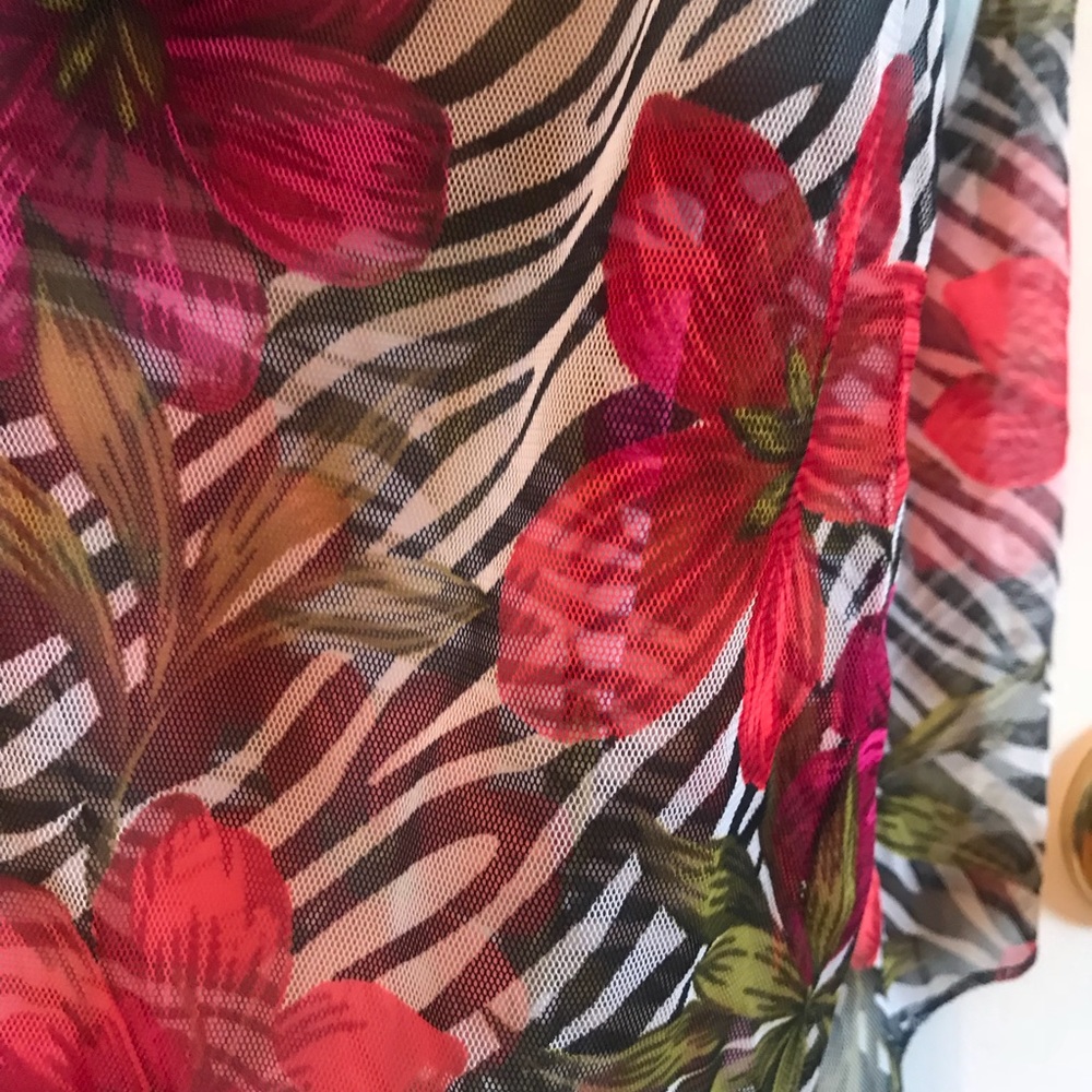 VTG St. John’s Bay Tropical Zebra Print Swim Cover Up Sarong Dress One Size - Picture 3 of 12